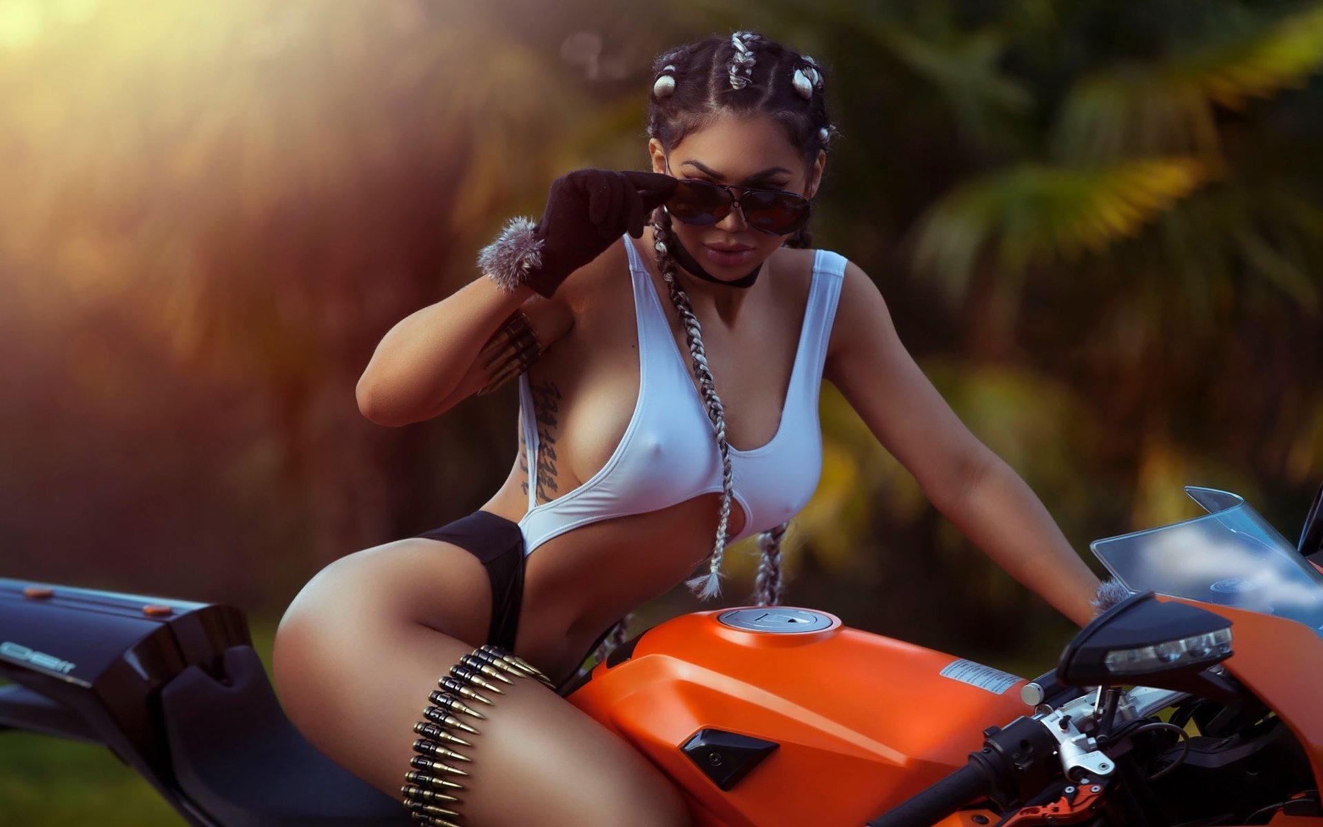Girls with tattoos and motorcycles in Gaborone